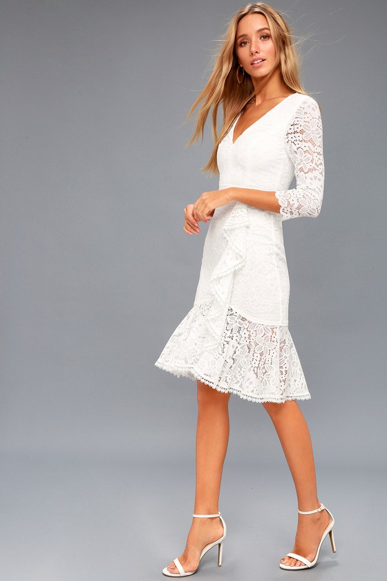 White Ruffle Dress